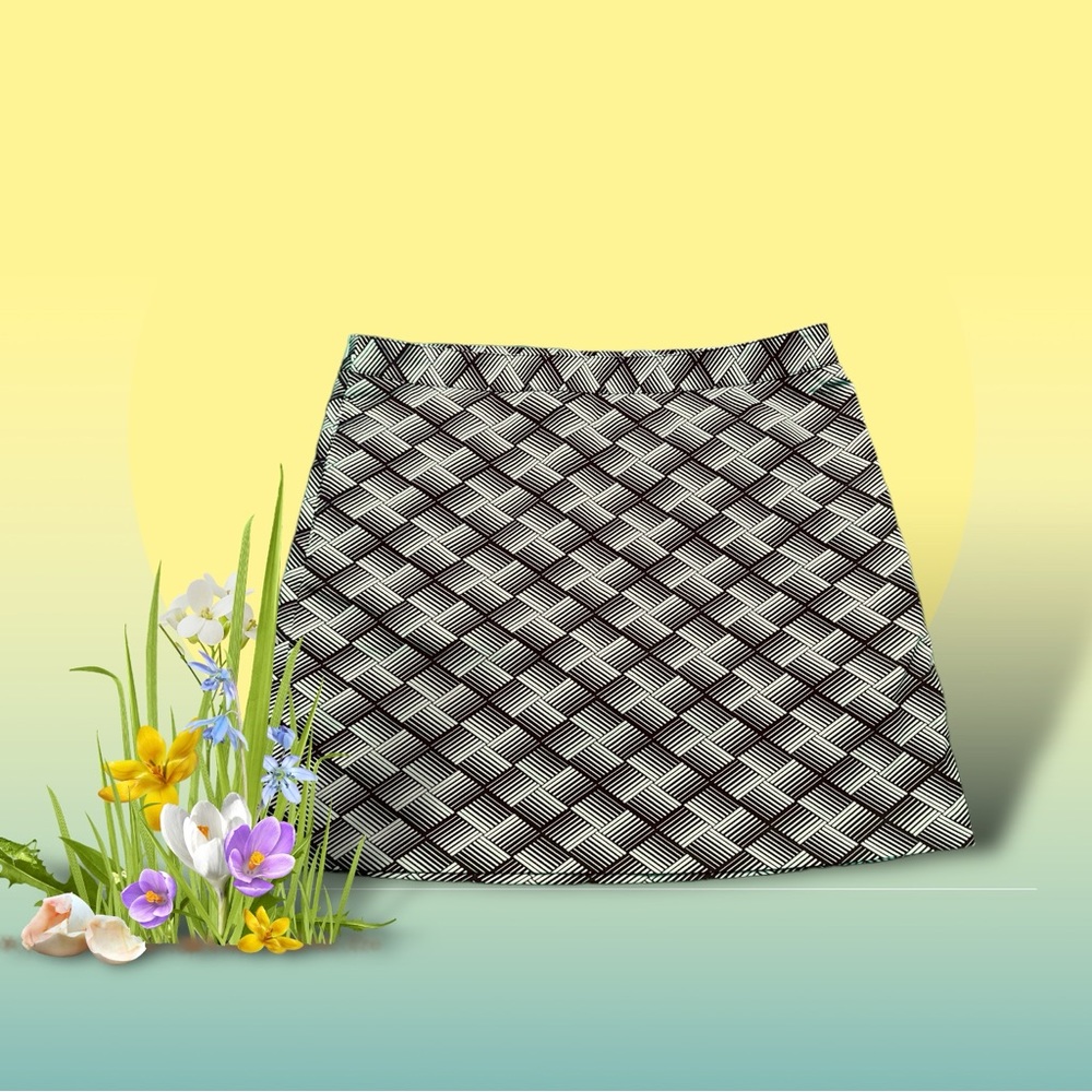 Gn (Greg Norman) Black/Light Green Criss-Cross Skort